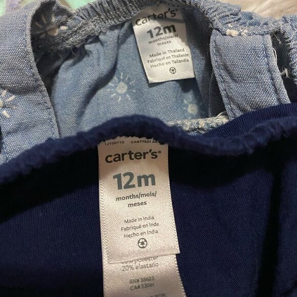 Carter’s 12M Denim Sunshine Outfit & Tropical Plants Outfit - Picture 5 of 5